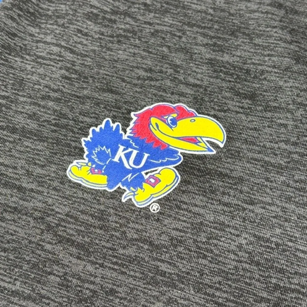 Colosseum Kansas Jayhawks Quarter Zip Pullover Mens Medium Grey Heather KU Logo